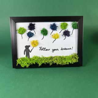 Tablou Follow your dreams, boy! 10x15cm