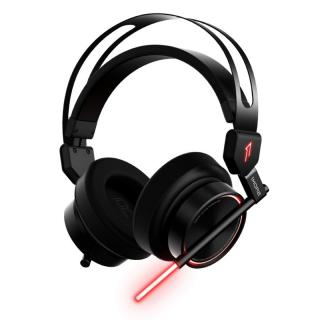 Casti Gaming 1MORE Spearhead VR, 7.1 Stereo Surround, microfon cu anulare zgomot de fond, Lumini Led, pentru PC, PS4, Xbox, Negru