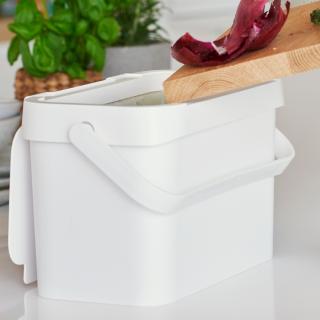 Cos de gunoi SmartStore Biowaste, pentru deseuri menajere, Alb, 5L