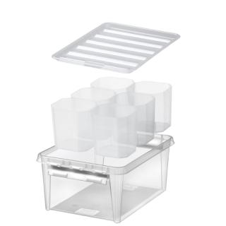 Cutie cu capac si 6 compartimente, SmartStore Classic15w, 40x30x18 cm