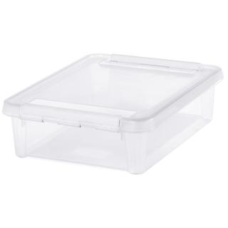 Cutie depozitare si organizare, cu capac, SmartStore Home 14, Plastic fara BPA, Transparent, 40x30x11 cm