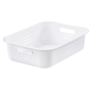Cutie depozitare si organizare, SmartStore Recycled 10, din plastic reciclat, Alb, 37x28x10 cm