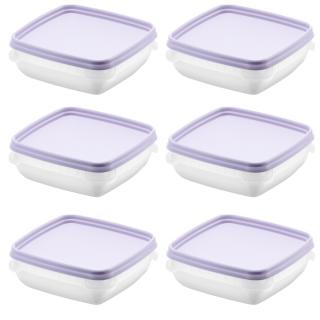 Set 6 caserole cu capac, depozitare alimente, Freez SmartStore, 0.3L, compatibila cu cuptorul microunde si congelator, capac ermetic