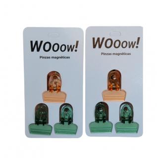 Set 6 Cleme Etansare Pungi Plastic cu Magnet pentru Frigider, Bucatarie si Birou, Verde Portocaliu - Copie