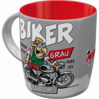 Cana ceramica 330 ml MOTOmania Biker Chrom - Moptociclist Cromat