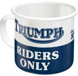 Cana metalica emailata 360ml Triumph Riders Only - Doar pentru soferi de Triumph