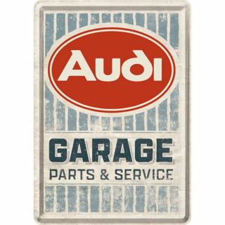 Carte postala metalica Audi - Garage - Garaj