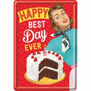 Carte postala metalica Happy Best Day Ever - Cea mai buna zi