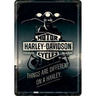 Carte postala metalica Harley-Davidson Things are Different - Altfel stau lucrurile
