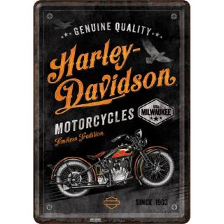 Carte postala metalica   Harley-Davidson - Timeless Tradition