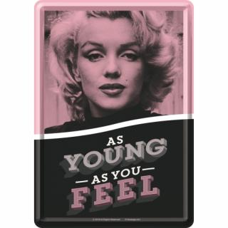 Carte postala metalica Marilyn Monroe - As Young As You Feel - Cat de tanar te simti tu