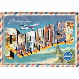 Carte postala metalica Pan Am Paradise - Paradisul Pan Am