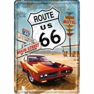 Carte postala metalica Route 66  Gas Up - Soseaua 66 Fa-I plinul