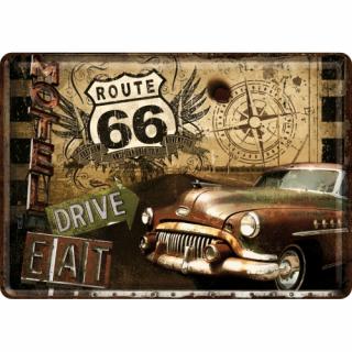 Carte postala metalica Route 66 - Motel - Soseaua 66: Motel