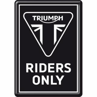Carte postala metalica Triumph Riders Only - Doar Soferi de Triumph