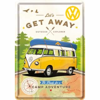 Carte postala metalica Volkswagen Let s Get Away - Hai sa o intindem
