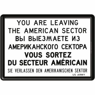 Carte Postala metalica You are Leaving - Parasiti sectorul American