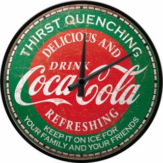 Ceas de perete Coca-Cola Thirst Quenching Green 31cm - Potoleste Setea