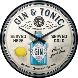 Ceas de perete Gin  Tonic Served Here - Gin Tonic Servit Aici