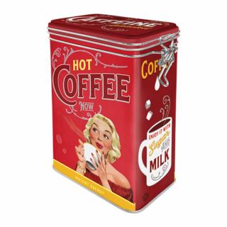 Cutie metal capac etans L Hot Coffee Now - Cafea fierbinte chiar acum
