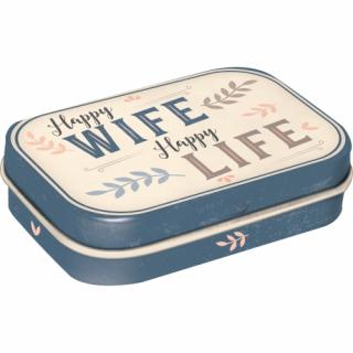 Cutie metalica de buzunar Happy Wife Happy Life - Nevasta fericita - Viata fericita