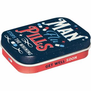 Cutie metalica de buzunar Man Flu Pills - Pastile pentru plangaciosi