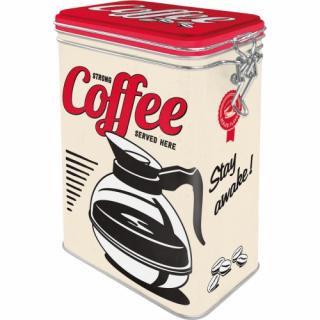 Cutie metalica etansa Strong Coffee Served Here - Cafea tare servita aici