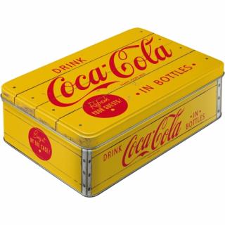 Cutie metalica plata Coca-Cola - Logo Yellow