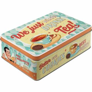 Cutie metalica plata Tea  Cookies Together - Biscuiti si Ceai