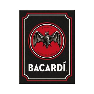 Magnet 6x8 cm Bacardi - Logo Black -Sigla pe fundal Negru