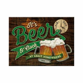 Magnet 6x8 cm Beer O Clock Glasses - Timpul pentru o bere - La pahar