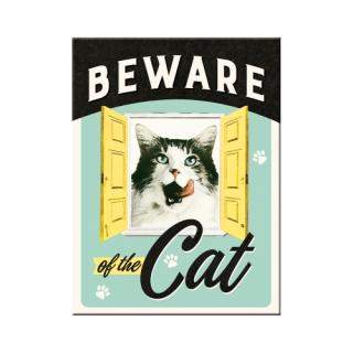 Magnet 6x8 cm Beware of the Cat - Atentie la pisica