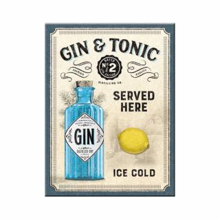 Magnet 6x8 cm Gin  Tonic Served Here - Gin Tonic servit aici