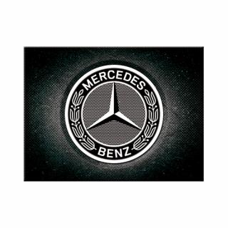 Magnet 6x8 cm Mercedes-Benz - Logo Black - Sigla pe fundal Negru