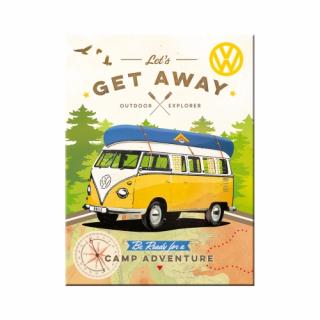 Magnet 6x8 cm Volkswagen Bulli - Let s Get Away - Hai sa o intindem
