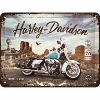 Placa 15x20 Harley-Davidson - Route 66 Road King Clasic