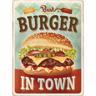 Placa 30x40 Best Burger in Town - Cel mai bun Burger din Oras