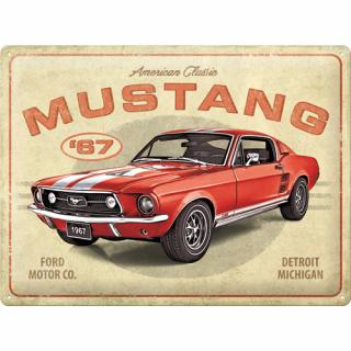 Placa 30x40 Ford Mustang -GT 1967 Red - Rosu