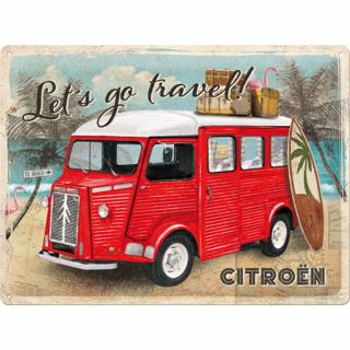 Placa decor 30x40 Citroen Type H Let s go travel - Hai sa calatorim