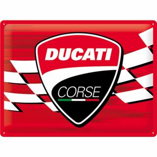 Placa decor 30x40 Ducati Corse Logo Steag de curse