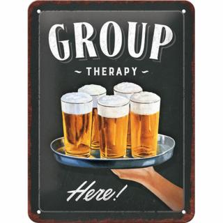 Placa decor metalica 15x20 Group Therapy - Beer - Bere - Terapie de grup