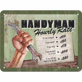 Placa decor metalica 15x20 Handyman Hourly Rate - Mesterul si tariful orar