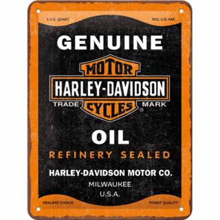 Placa decor metalica 15x20 Harley-Davidson Genuine Oil - Ulei de motor autentic