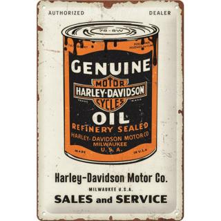 Placa decor metalica 20x30 Harley Davidson Genuine Oil Can - Butoi de ulei Autentic