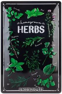Placa decor metalica 20x30 Homegrown Herbs - Verdeturi crescute acasa