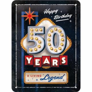 Placa metalica 15x20 - 50 Years Birthday - La multi ani de 50 de ani!