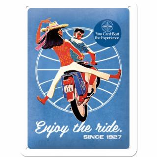 Placa metalica 15x20 Pan Am - Enjoy the Ride - Bucurati-va de drum