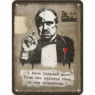 Placa metalica 15X20 The Godfather -Learn from the Streets - Nasul - Invatat de pe strada
