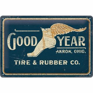Placa metalica 20x30 Goodyear - Wing Foot Logo 1901 - Sigla Picior Inaripat 1901