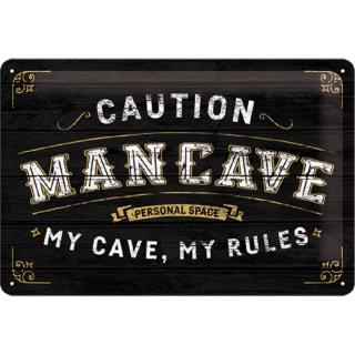 Placa metalica 20x30 Man Cave - Pestera Barbatului